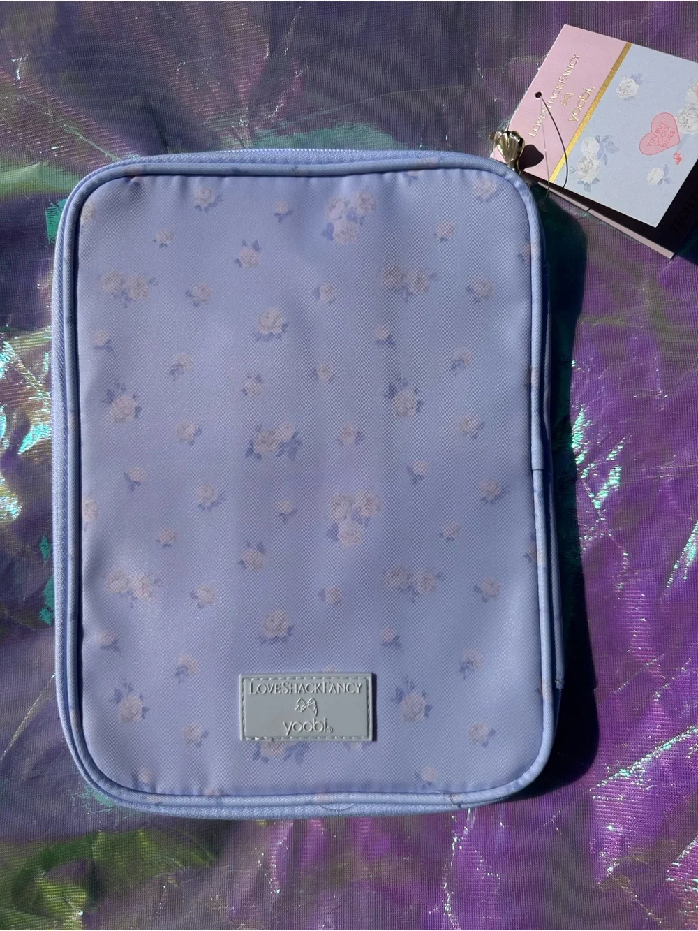 LoveShackFancy Lavender x Yoobi Tech Organizer Everblooming Rosettes